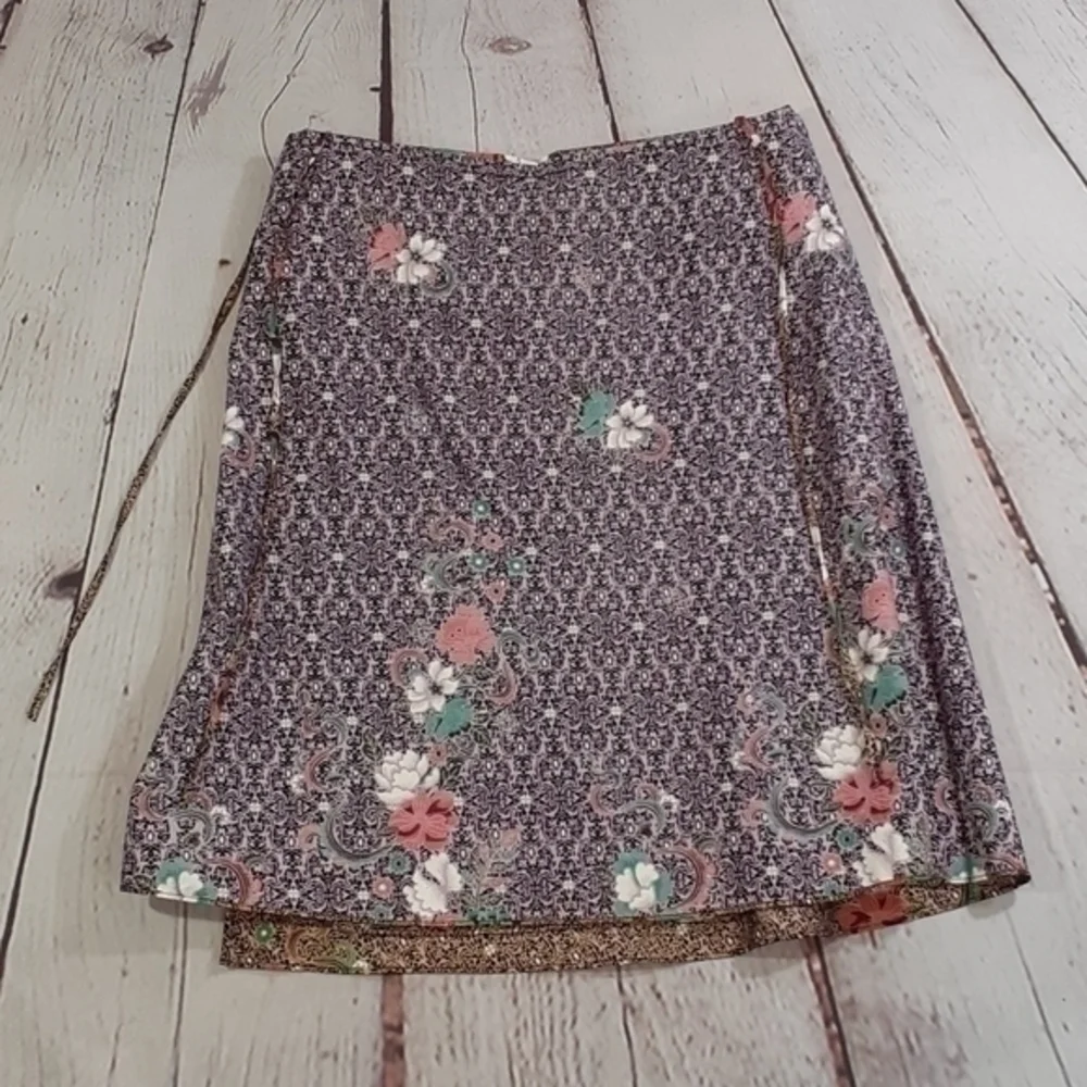 UEC Gold & Black wrap Asian print skirt one size fits